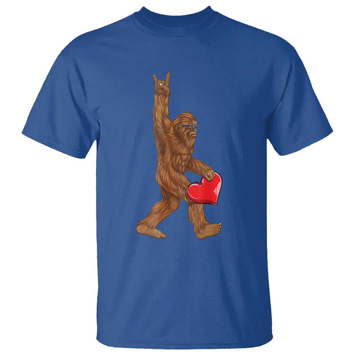 Bigfoot Heart Valentines Day T Shirt Boys Men Kids Love Sasquatch Lovers