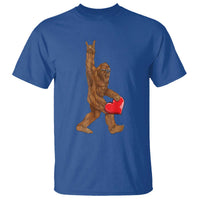 Bigfoot Heart Valentines Day T Shirt Boys Men Kids Love Sasquatch Lovers