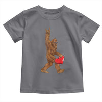 Bigfoot Heart Valentines Day Toddler T Shirt Boys Men Kids Love Sasquatch Lovers