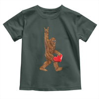 Bigfoot Heart Valentines Day Toddler T Shirt Boys Men Kids Love Sasquatch Lovers