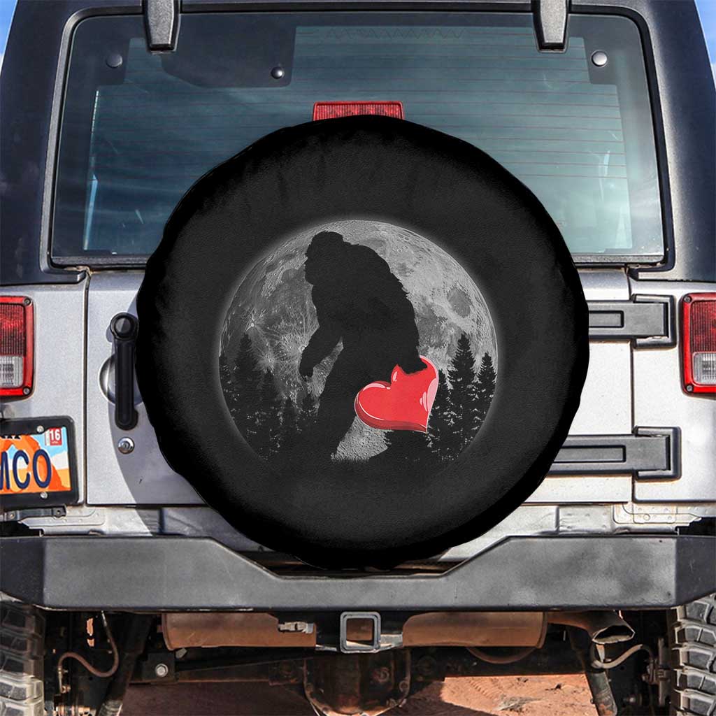Bigfoot Heart Valentines Day Spare Tire Cover Funny Valentine Sasquatch Lovers