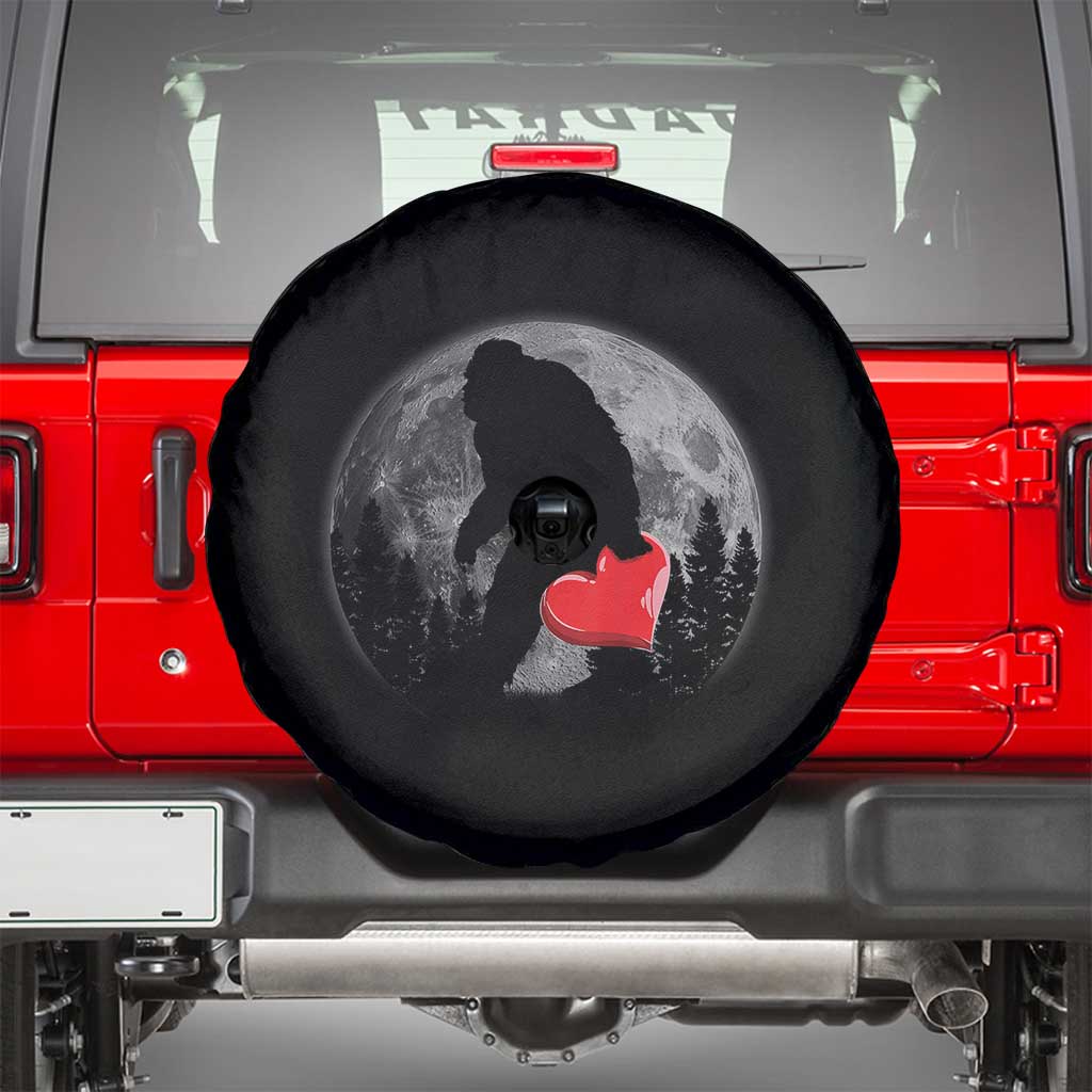 Bigfoot Heart Valentines Day Spare Tire Cover Funny Valentine Sasquatch Lovers
