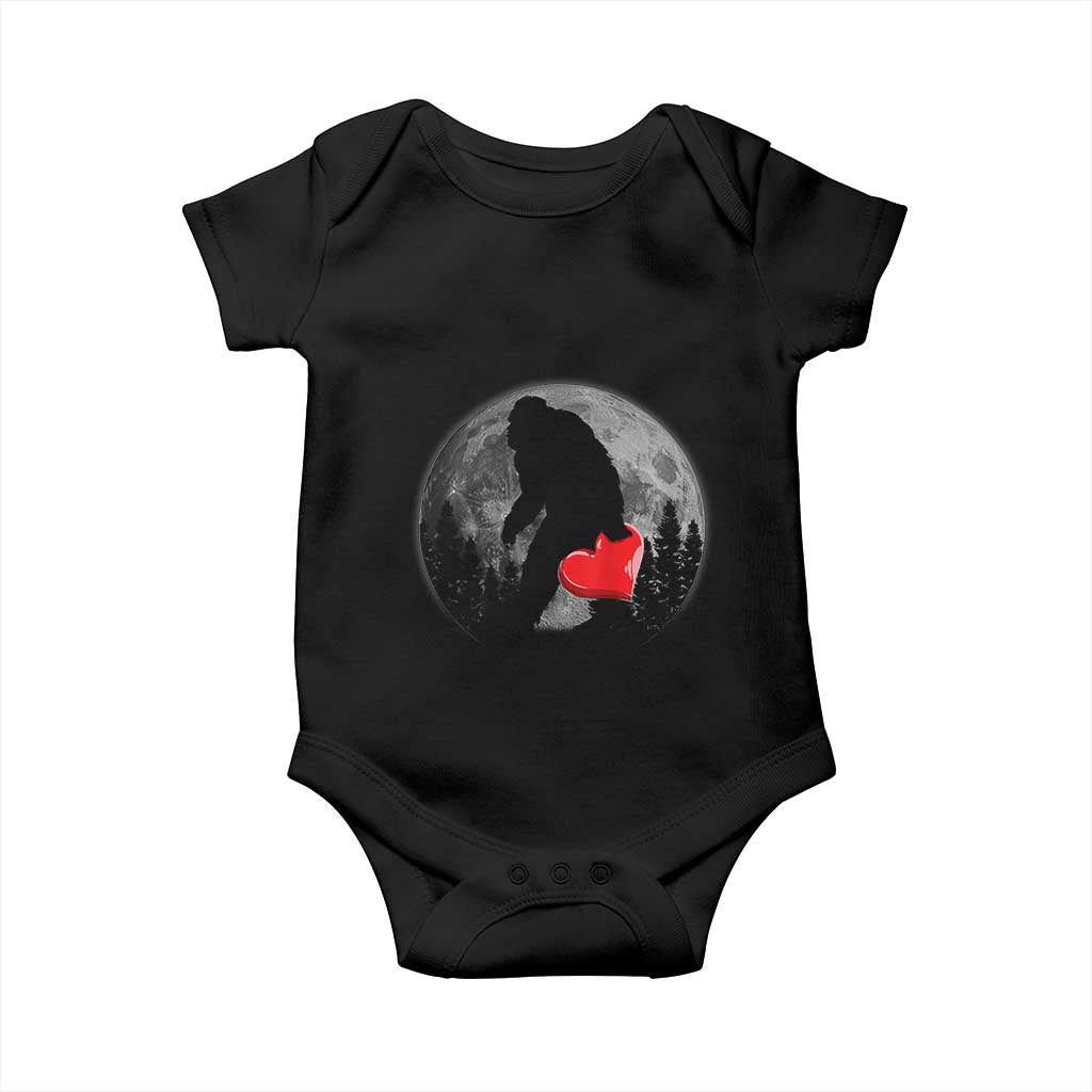Bigfoot Heart Valentines Day Baby Onesie Funny Valentine Sasquatch Lovers