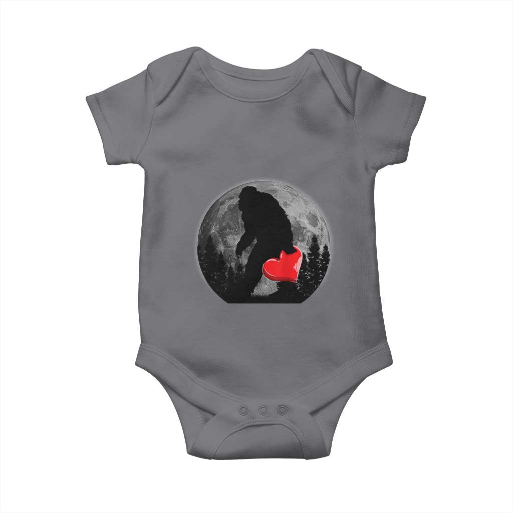Bigfoot Heart Valentines Day Baby Onesie Funny Valentine Sasquatch Lovers