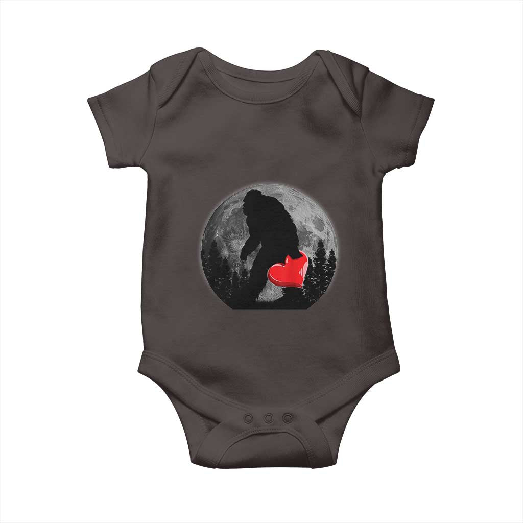 Bigfoot Heart Valentines Day Baby Onesie Funny Valentine Sasquatch Lovers