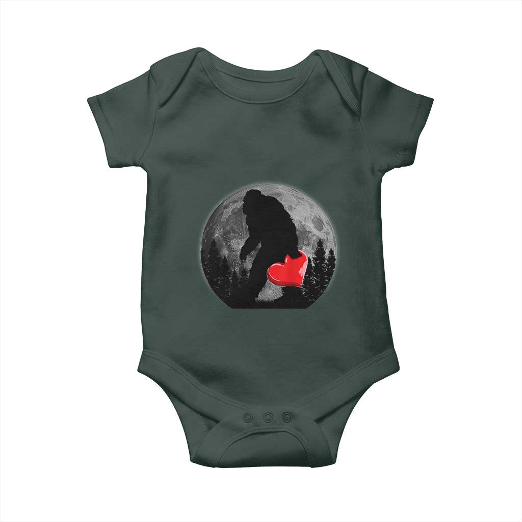 Bigfoot Heart Valentines Day Baby Onesie Funny Valentine Sasquatch Lovers