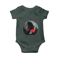 Bigfoot Heart Valentines Day Baby Onesie Funny Valentine Sasquatch Lovers