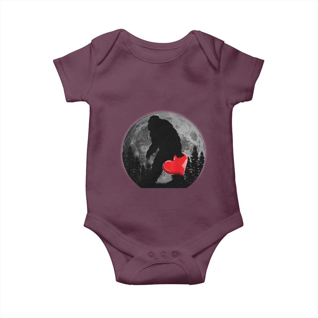 Bigfoot Heart Valentines Day Baby Onesie Funny Valentine Sasquatch Lovers