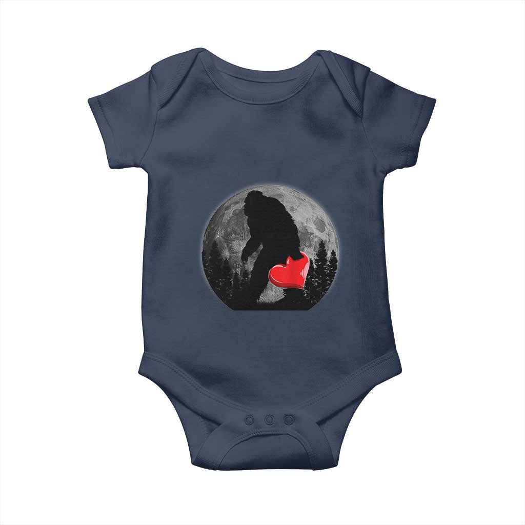 Bigfoot Heart Valentines Day Baby Onesie Funny Valentine Sasquatch Lovers