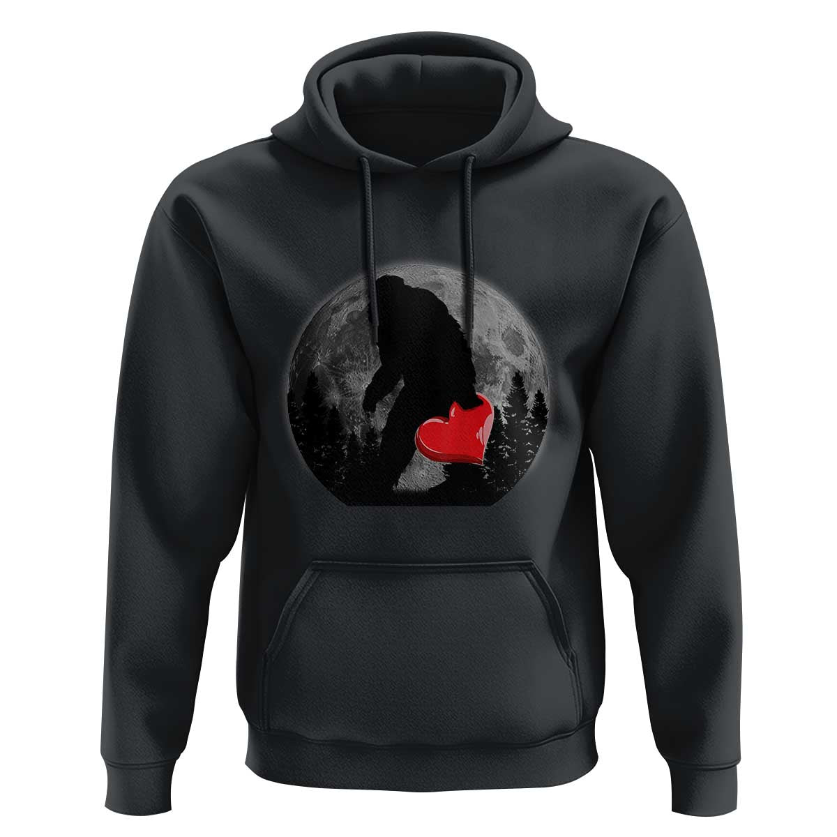 Bigfoot Heart Valentines Day Hoodie Funny Valentine Sasquatch Lovers