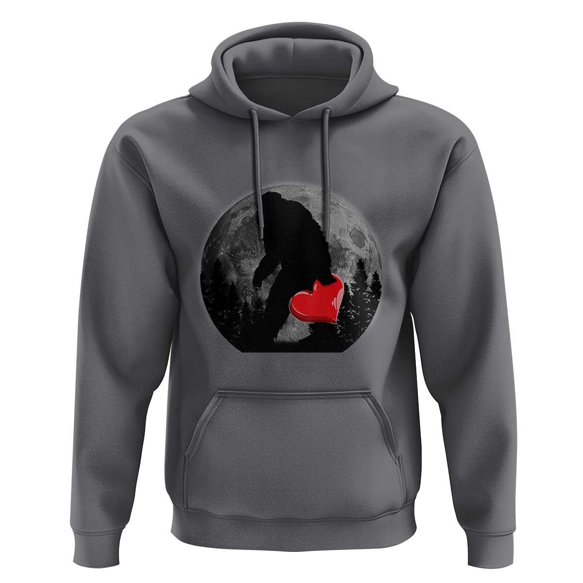 Bigfoot Heart Valentines Day Hoodie Funny Valentine Sasquatch Lovers