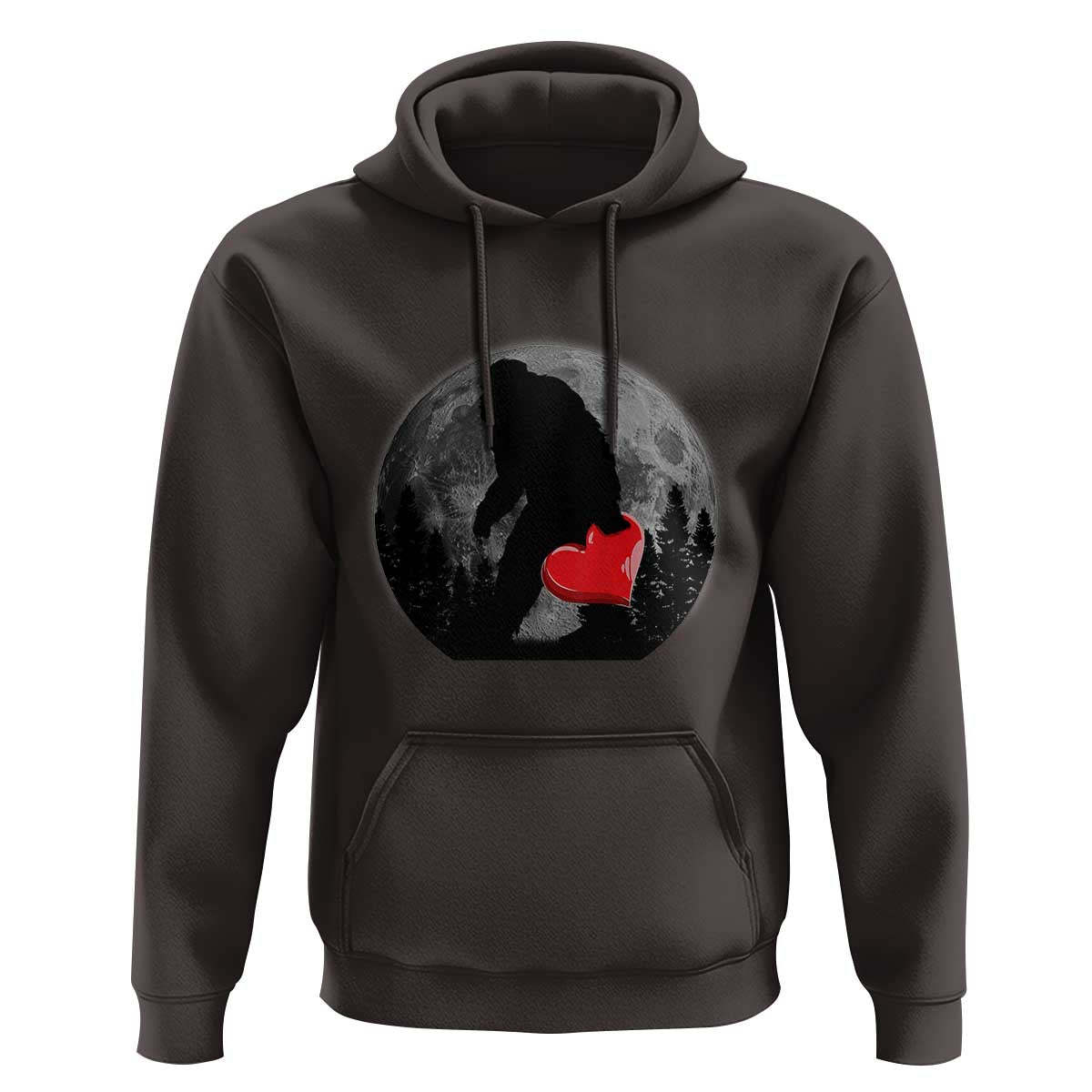 Bigfoot Heart Valentines Day Hoodie Funny Valentine Sasquatch Lovers