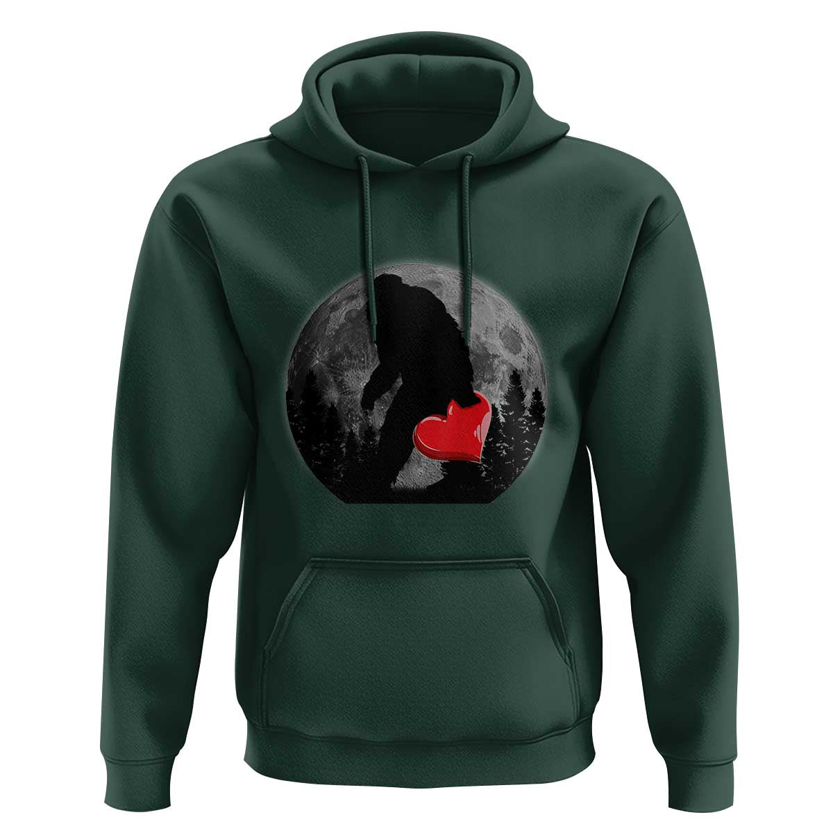 Bigfoot Heart Valentines Day Hoodie Funny Valentine Sasquatch Lovers