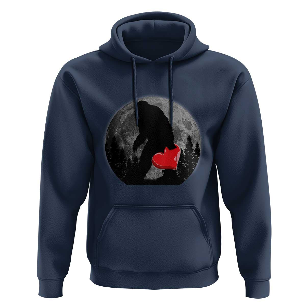 Bigfoot Heart Valentines Day Hoodie Funny Valentine Sasquatch Lovers