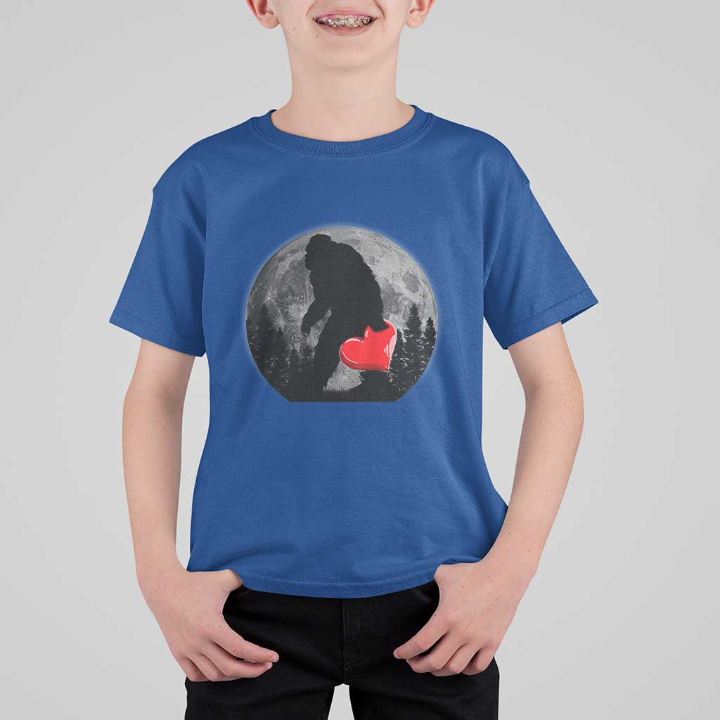 Bigfoot Heart Valentines Day T Shirt For Kid Funny Valentine Sasquatch Lovers