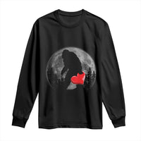 Bigfoot Heart Valentines Day Long Sleeve Shirt Funny Valentine Sasquatch Lovers