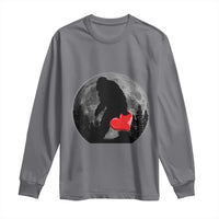 Bigfoot Heart Valentines Day Long Sleeve Shirt Funny Valentine Sasquatch Lovers