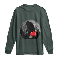 Bigfoot Heart Valentines Day Long Sleeve Shirt Funny Valentine Sasquatch Lovers