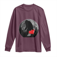Bigfoot Heart Valentines Day Long Sleeve Shirt Funny Valentine Sasquatch Lovers