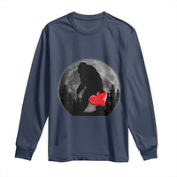 Bigfoot Heart Valentines Day Long Sleeve Shirt Funny Valentine Sasquatch Lovers