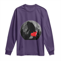 Bigfoot Heart Valentines Day Long Sleeve Shirt Funny Valentine Sasquatch Lovers