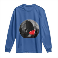 Bigfoot Heart Valentines Day Long Sleeve Shirt Funny Valentine Sasquatch Lovers