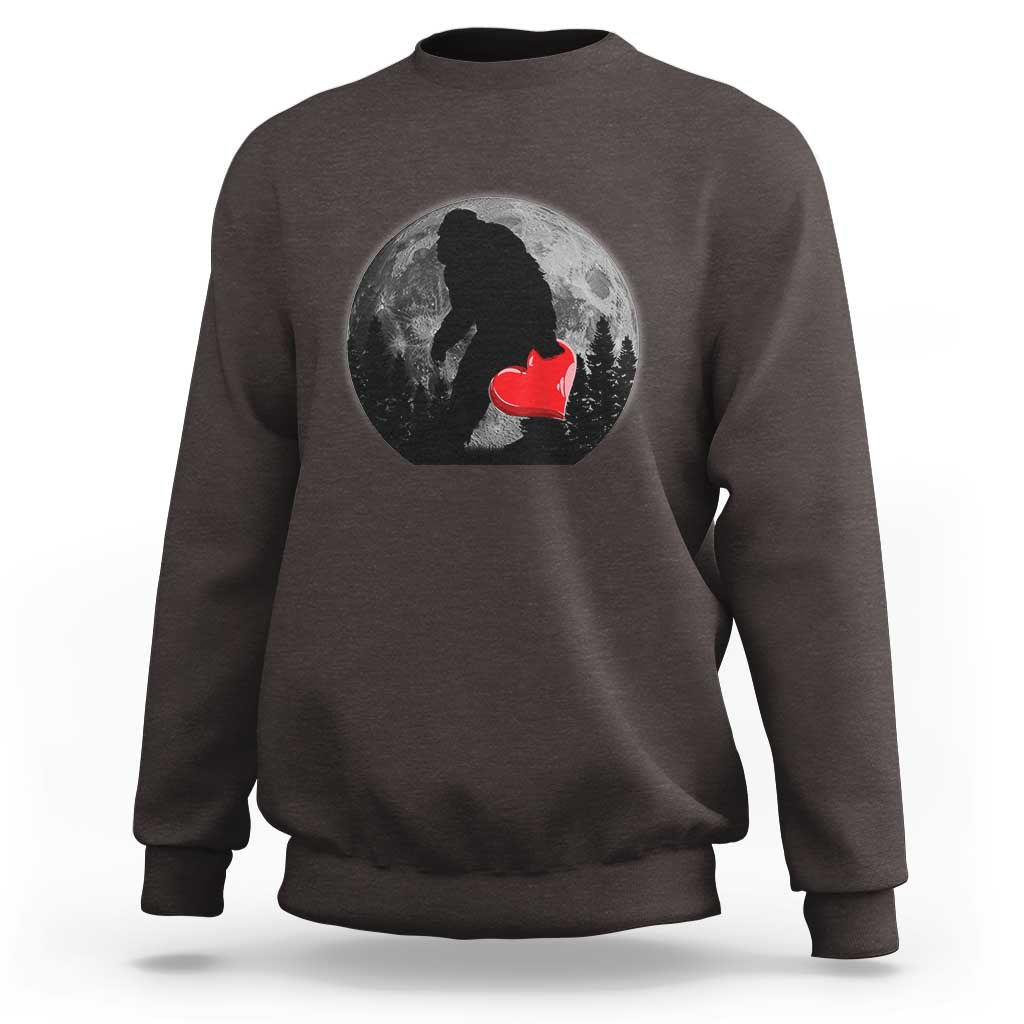 Bigfoot Heart Valentines Day Sweatshirt Funny Valentine Sasquatch Lovers