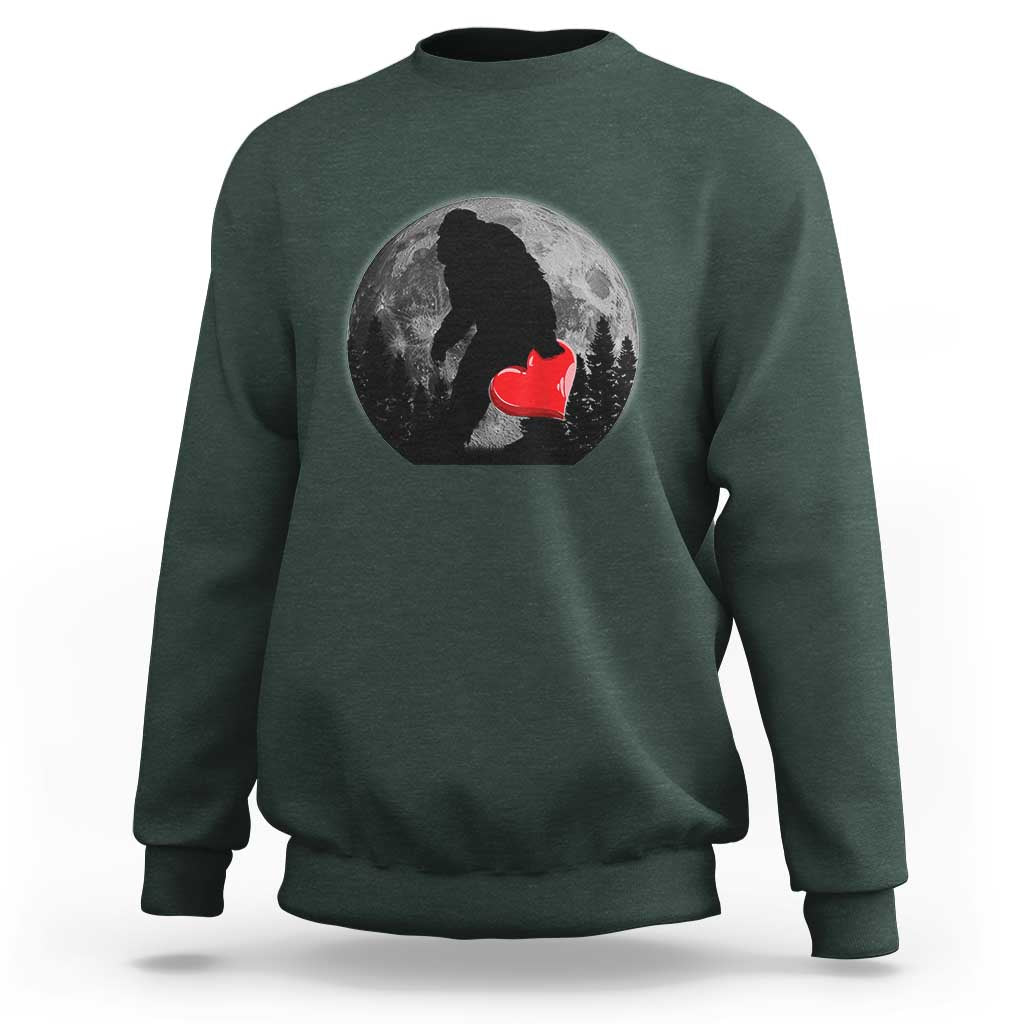 Bigfoot Heart Valentines Day Sweatshirt Funny Valentine Sasquatch Lovers