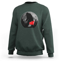 Bigfoot Heart Valentines Day Sweatshirt Funny Valentine Sasquatch Lovers