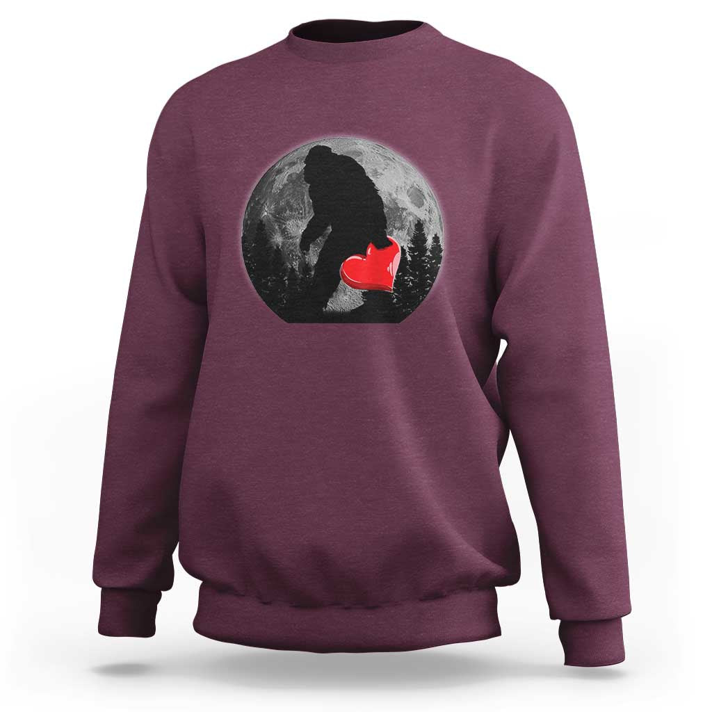 Bigfoot Heart Valentines Day Sweatshirt Funny Valentine Sasquatch Lovers
