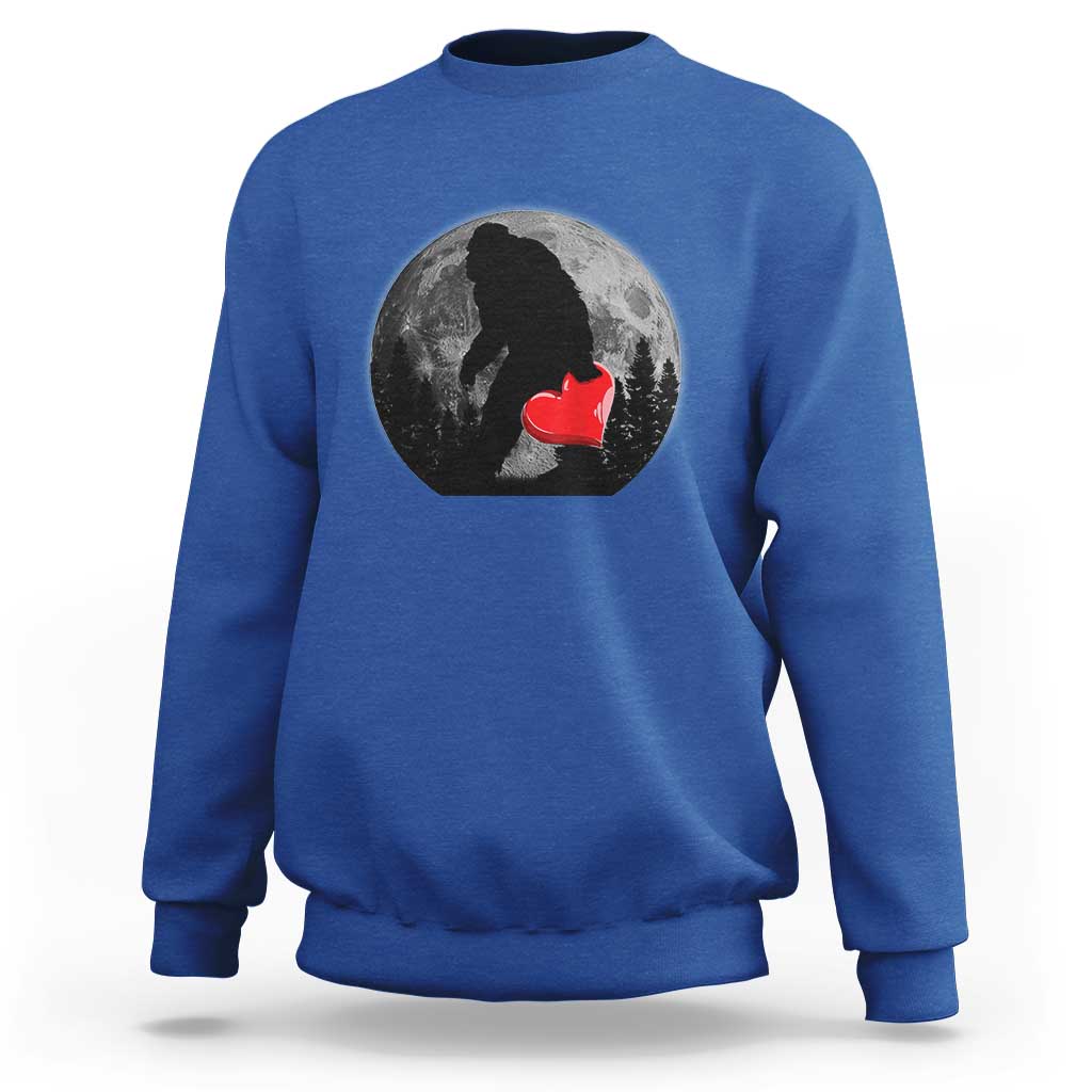 Bigfoot Heart Valentines Day Sweatshirt Funny Valentine Sasquatch Lovers