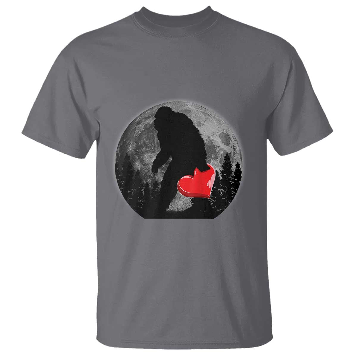 Bigfoot Heart Valentines Day T Shirt Funny Valentine Sasquatch Lovers