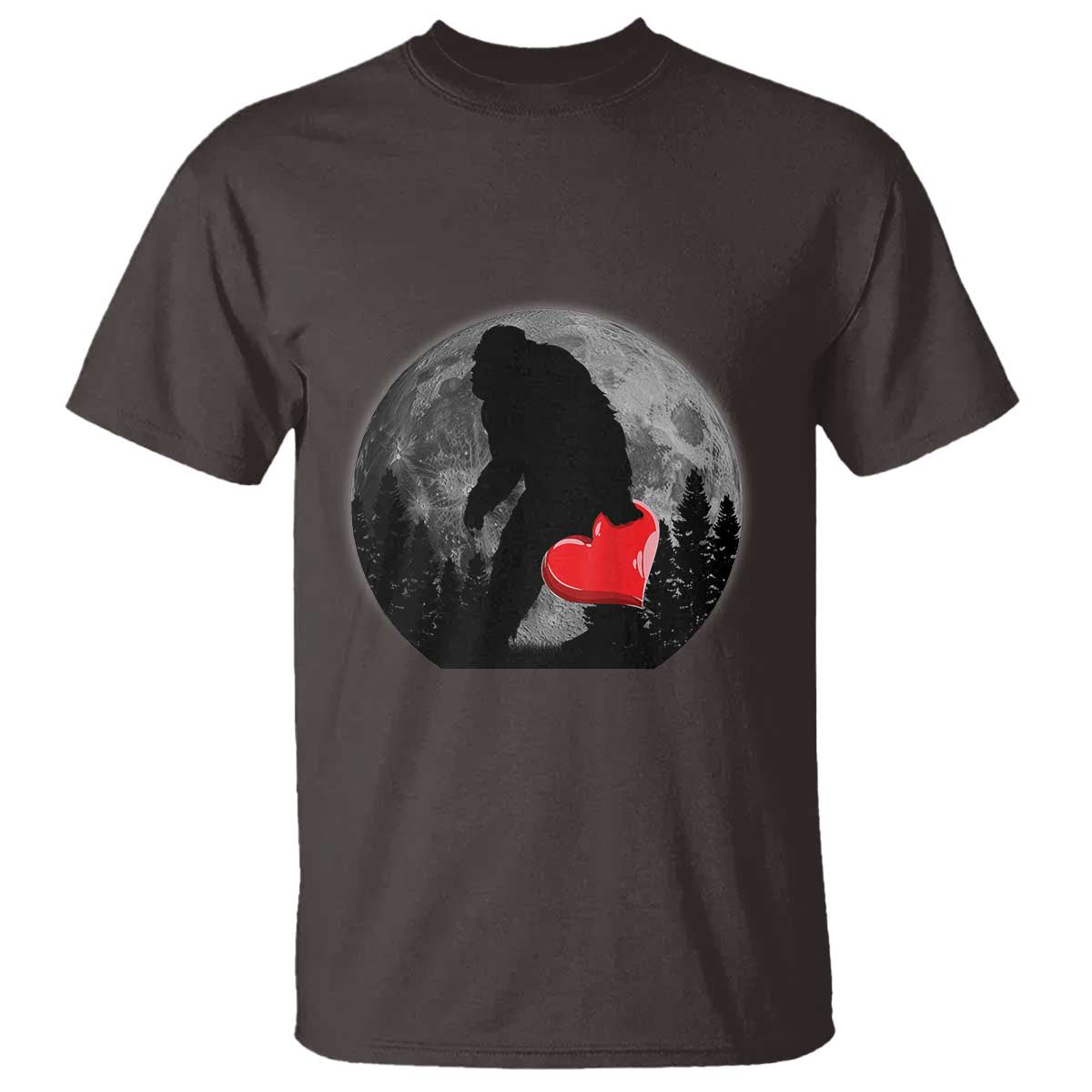Bigfoot Heart Valentines Day T Shirt Funny Valentine Sasquatch Lovers