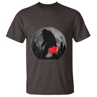 Bigfoot Heart Valentines Day T Shirt Funny Valentine Sasquatch Lovers