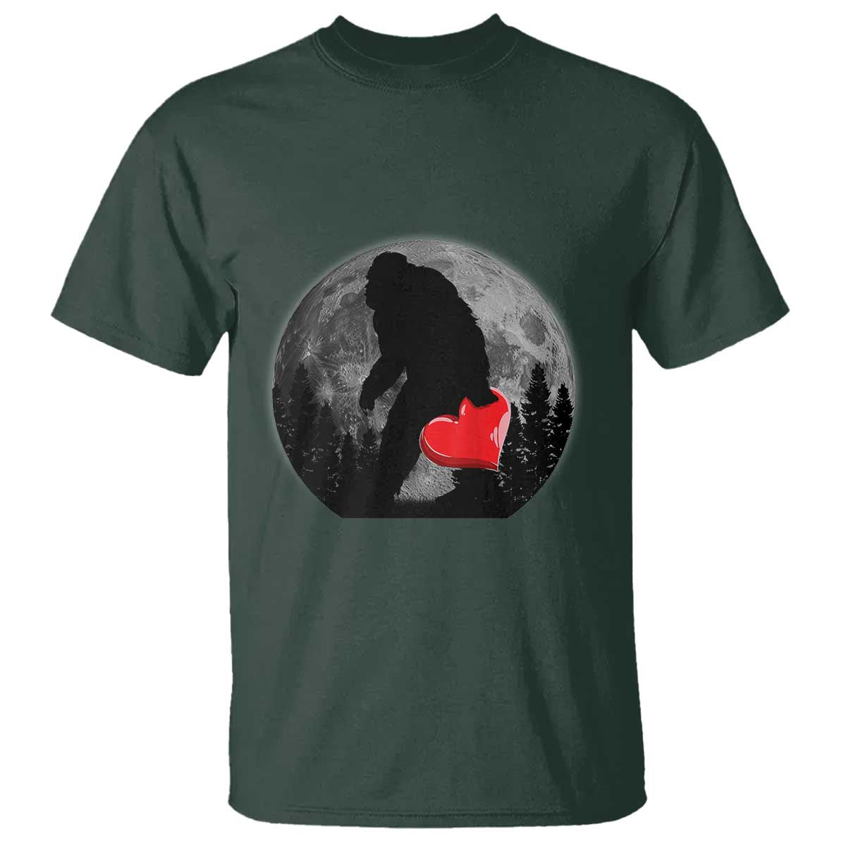 Bigfoot Heart Valentines Day T Shirt Funny Valentine Sasquatch Lovers
