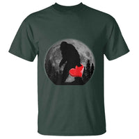 Bigfoot Heart Valentines Day T Shirt Funny Valentine Sasquatch Lovers