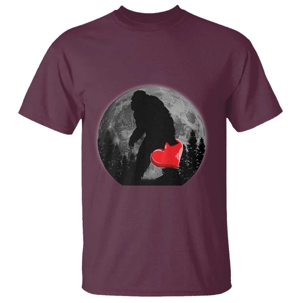 Bigfoot Heart Valentines Day T Shirt Funny Valentine Sasquatch Lovers