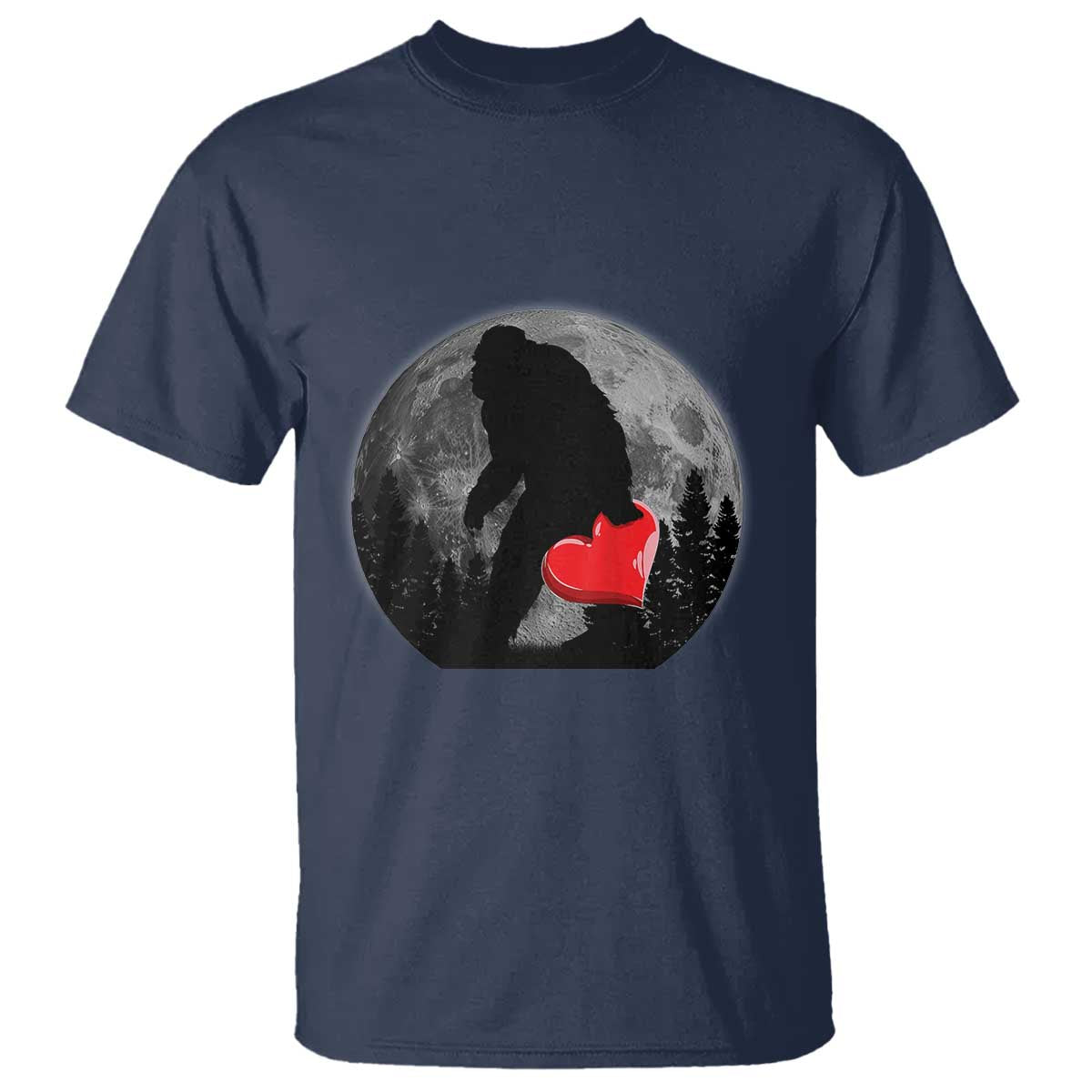 Bigfoot Heart Valentines Day T Shirt Funny Valentine Sasquatch Lovers