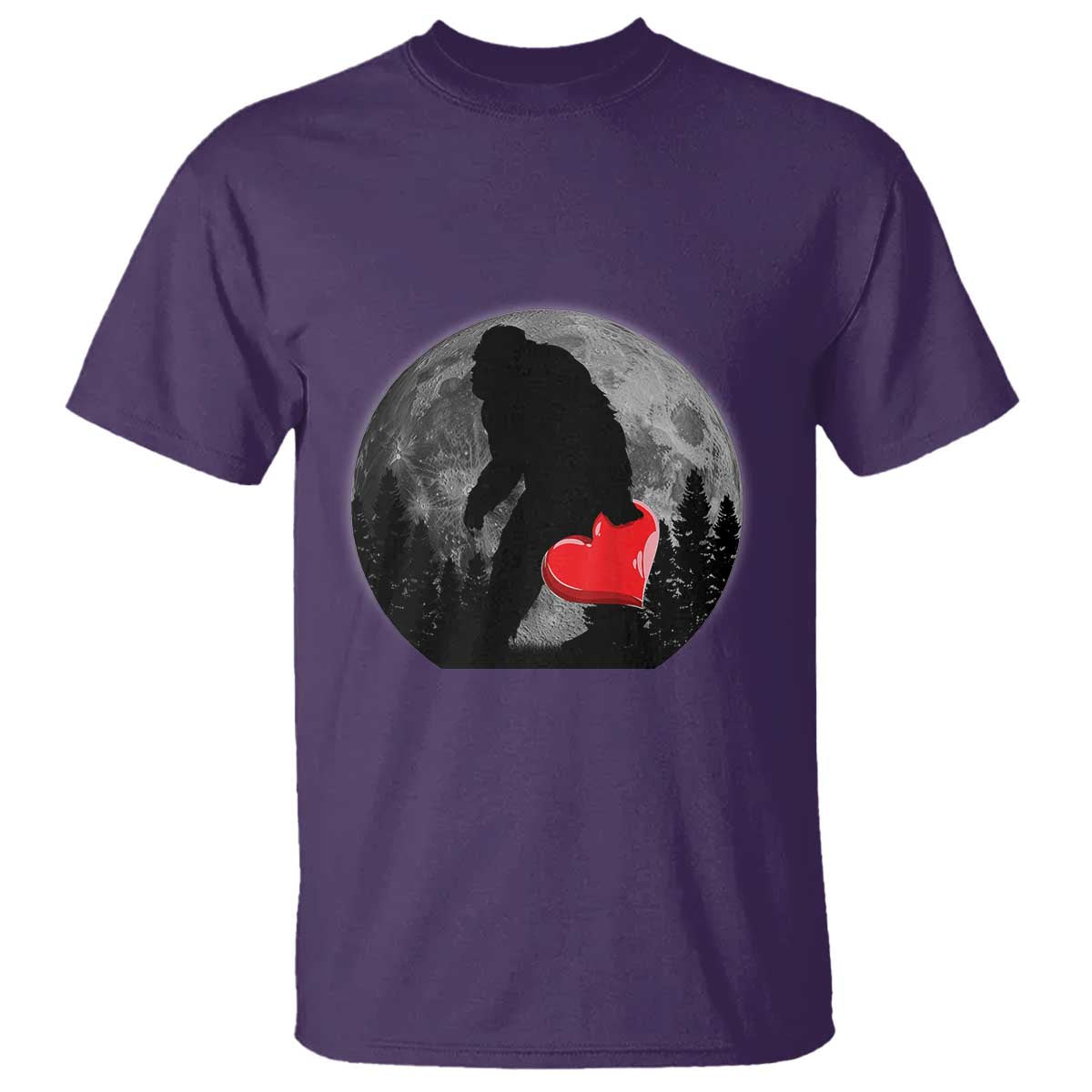 Bigfoot Heart Valentines Day T Shirt Funny Valentine Sasquatch Lovers
