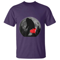 Bigfoot Heart Valentines Day T Shirt Funny Valentine Sasquatch Lovers