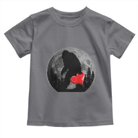 Bigfoot Heart Valentines Day Toddler T Shirt Funny Valentine Sasquatch Lovers