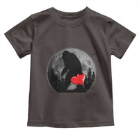 Bigfoot Heart Valentines Day Toddler T Shirt Funny Valentine Sasquatch Lovers