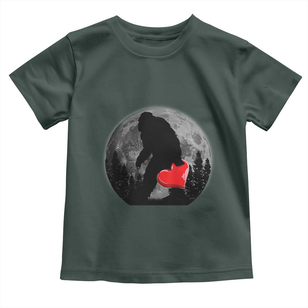 Bigfoot Heart Valentines Day Toddler T Shirt Funny Valentine Sasquatch Lovers