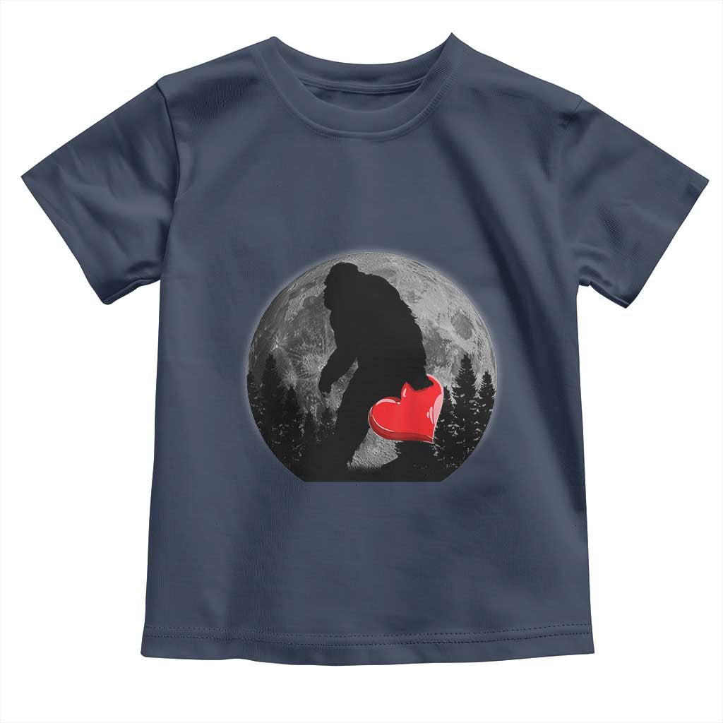 Bigfoot Heart Valentines Day Toddler T Shirt Funny Valentine Sasquatch Lovers