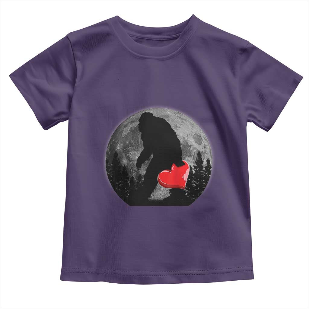 Bigfoot Heart Valentines Day Toddler T Shirt Funny Valentine Sasquatch Lovers