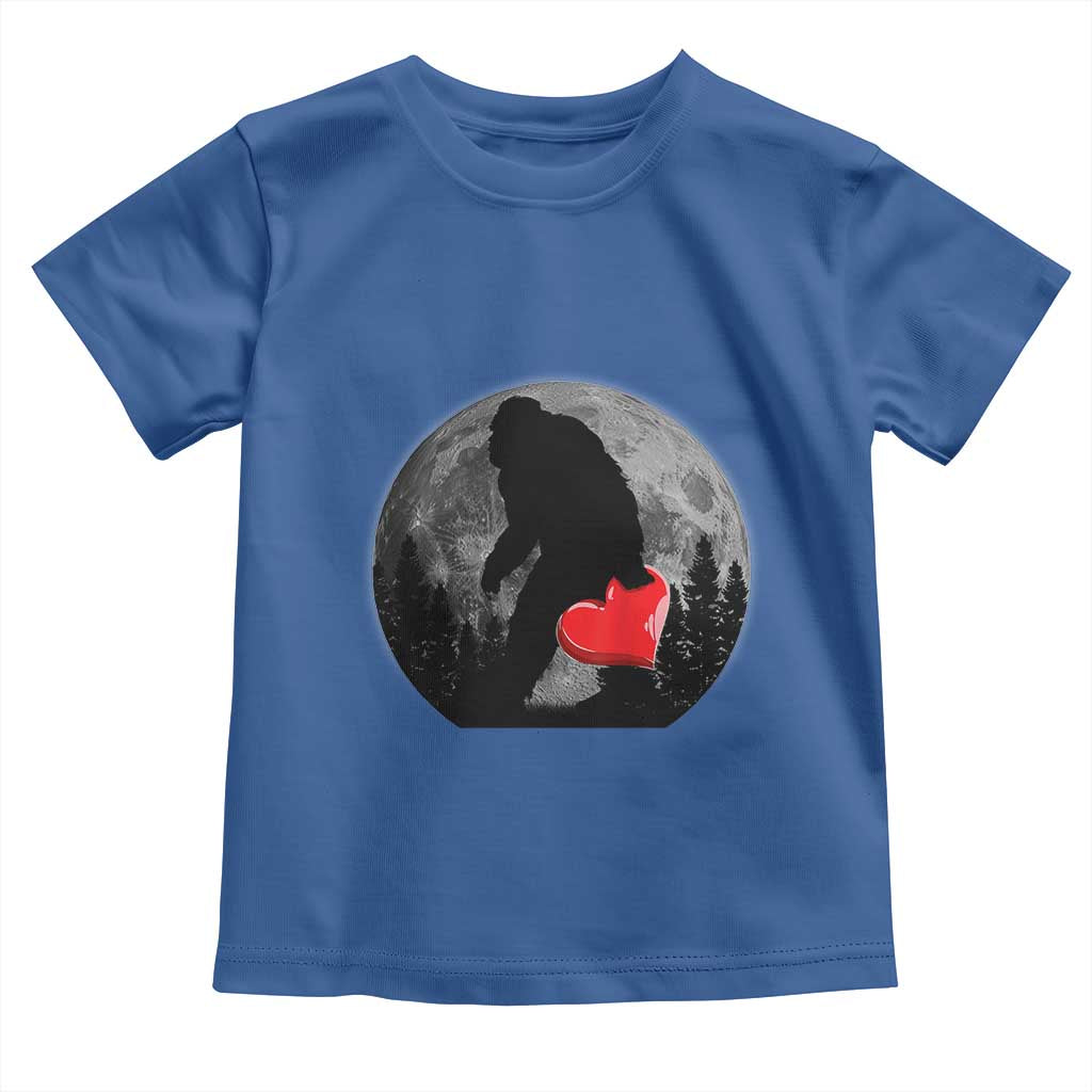 Bigfoot Heart Valentines Day Toddler T Shirt Funny Valentine Sasquatch Lovers