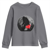 Bigfoot Heart Valentines Day Youth Sweatshirt Funny Valentine Sasquatch Lovers