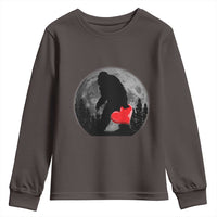 Bigfoot Heart Valentines Day Youth Sweatshirt Funny Valentine Sasquatch Lovers