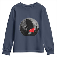 Bigfoot Heart Valentines Day Youth Sweatshirt Funny Valentine Sasquatch Lovers