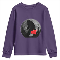 Bigfoot Heart Valentines Day Youth Sweatshirt Funny Valentine Sasquatch Lovers
